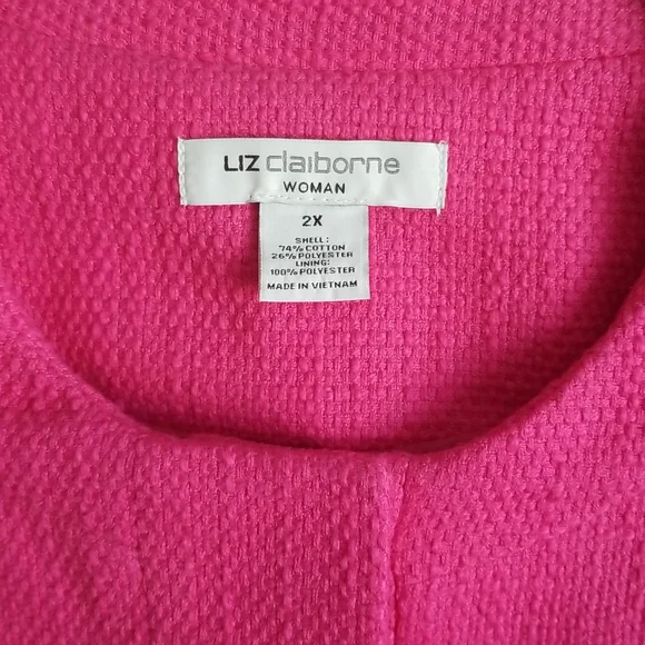 Liz Claiborne, plus size jacket, Fuchsia 2X - Picture 2 of 7